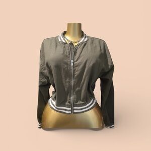 Wild Rose Khaki Bomber Jacket